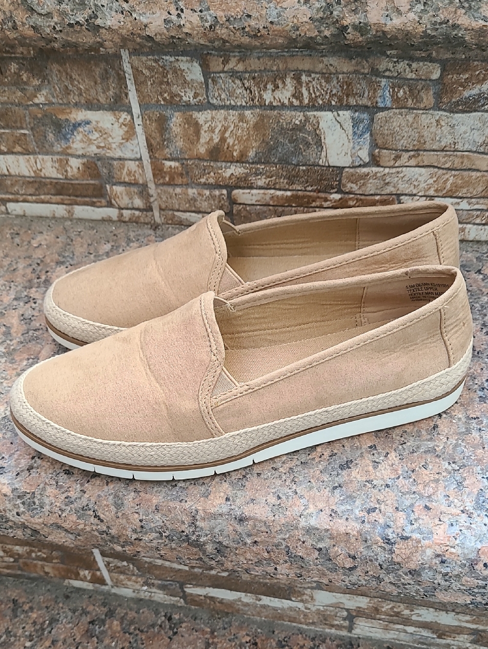 Slip-On Canvas Womens Shoes in Beige